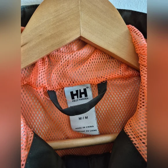 Helly Hansen Womens Medium Rain Coat Dark Green And Coral - Picture 4 of 5